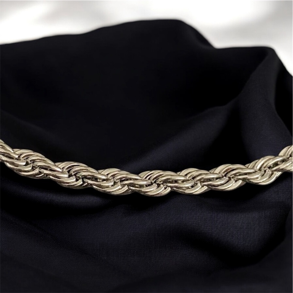 ROPE STAINLESS STEEL 5MM BRACELET- SILVER - 7.5 INCHES IN LENGTH - Picture 2 of 4